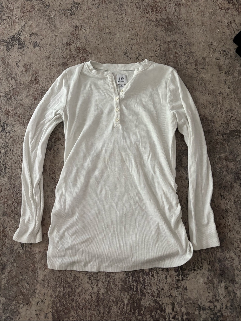 GAP White Long-Sleeve Henley Top